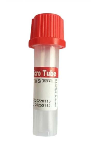 Microtubo rojo pediátrico con activador de 1ml