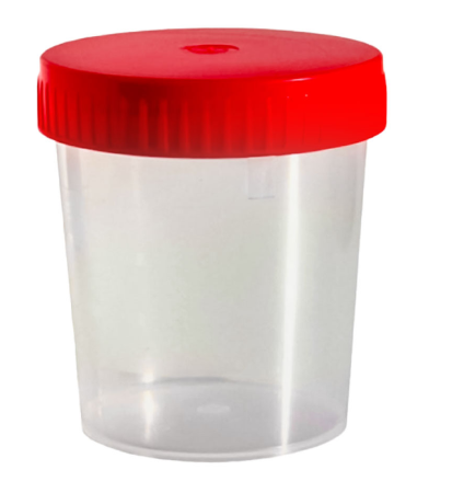 Recolector para orina 120ml tapa roja estéril