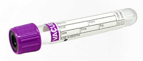 Tubo tapa lila 3ml con EDTA K3