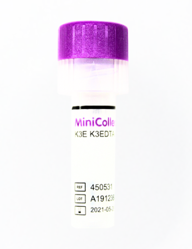 Tubo minicollect tapa lila k3 0.5ml