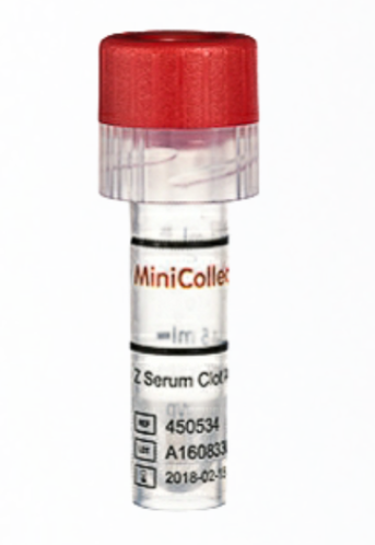 Tubo minicollect con activador coagulo tapa roja 1ml